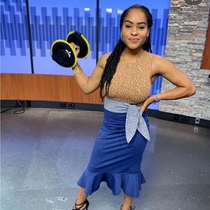 Opening Ceremony Tri-Colored Knit Dress with Side Cut Out